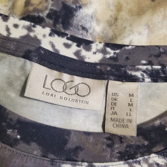 EC LOGO By Lori Goldsteinixed Print Jersey Knit Top Size Medium, casual, comfy - Picture 7 of 11